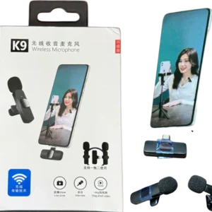 K9 Wireless Lavalier Microphone Clip-On Mic for iPhone and Type-C Smartphones