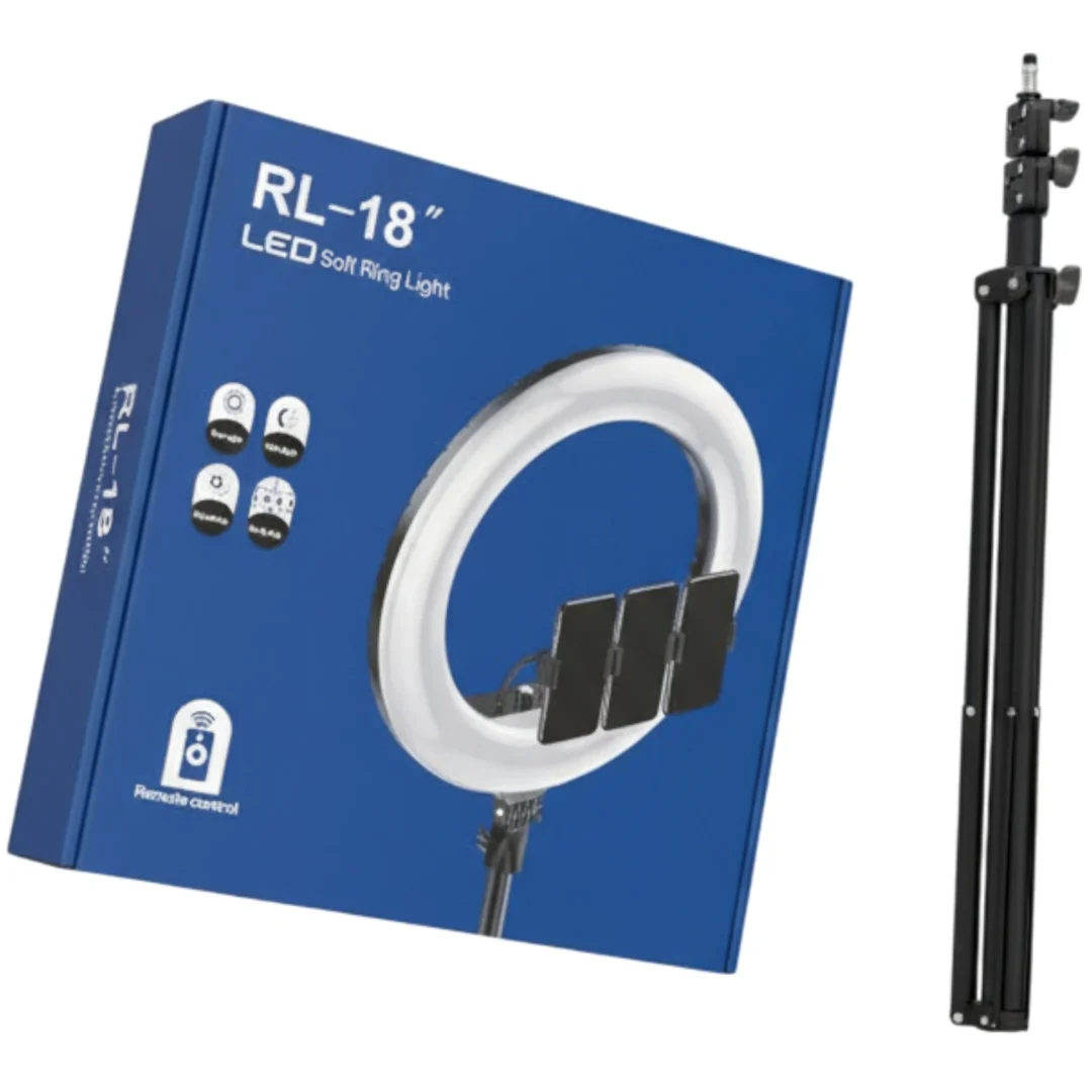 RL-18, Inch LED Soft Ringlight with 21-inch Tripod & Remote Control