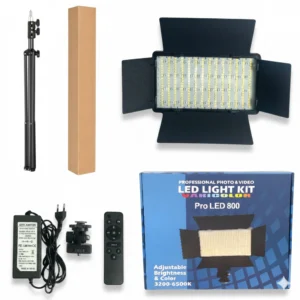 PRO LED 600 Professional LED Video Light Panel – 40W, Dimmable with Barn Doors & High CRI 95+