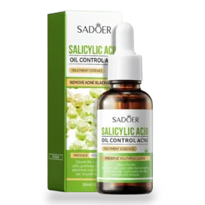 SADOER Salicylic Acid Acne Treatment Essence – Oil Control, Blackhead Removal & Skin Renewal Serum | 30mL