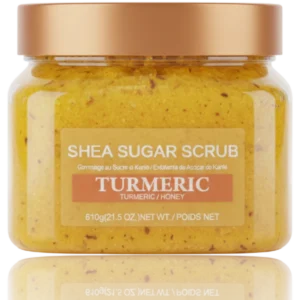 MIXIA Shea Sugar Scrub – Turmeric & Honey Exfoliating Body Polish – 610g