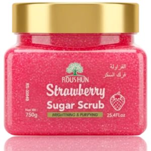 Roushun Strawberry Sugar Scrub – Brightening & Purifying Exfoliating Body Scrub (750g)