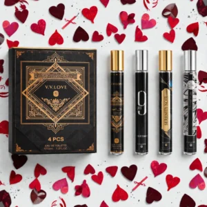 V.V.Love Summer Black Gold 4 piece Eau de Toilette gift set black and gold box 35ml bottles