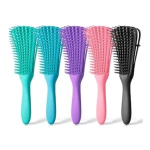Octopus Detangling Brush in 5 colours (Green, Blue, Purple, Pink, Black) with 8 rows of flexible bristles