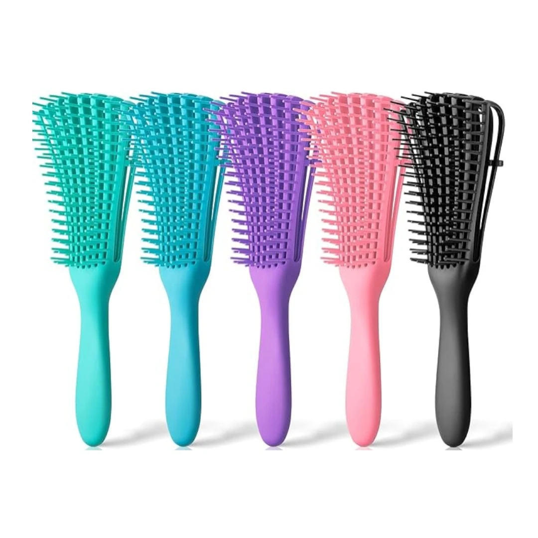 Octopus Detangling Brush in 5 colours (Green, Blue, Purple, Pink, Black) with 8 rows of flexible bristles