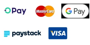 We accept Opay, Mastercard, Gpay,Paystack,VISA