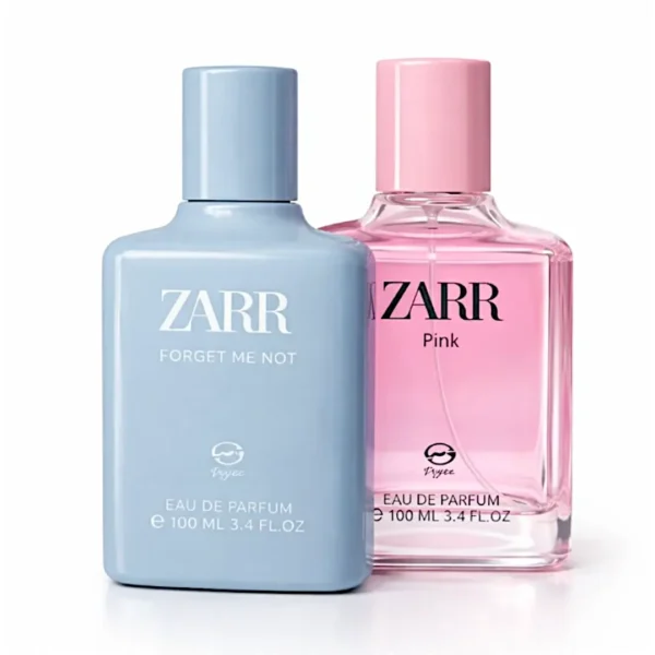 ZARR Forever and Always perfume bundle featuring Zarr Forget Me Not and Zarr Pink for men and women in Nigeria-standing bottles