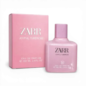 100ml Veyes Zarr Joyful Tuberose Eau De Parfum bottle and package with pink and gold accents