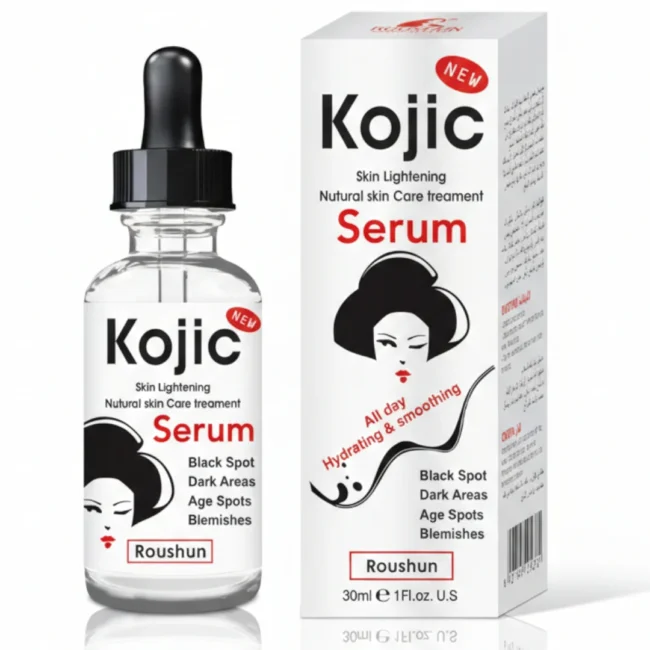 Kojic-Serum-1.webp Kojic Serum 1 - Roushun Kojic Skin Lightening Serum Anti-Dark Spots, Anti-Wrinkle & Hydrating Face Serum