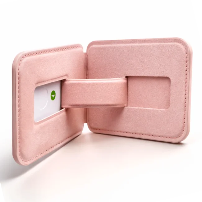 Magsafe-wallet-Pink-1.webp Magsafe wallet Pink 1 - MagSafe Leather Wallet Stand – Premium Magnetic Card Holder with Foldable Phone Stand