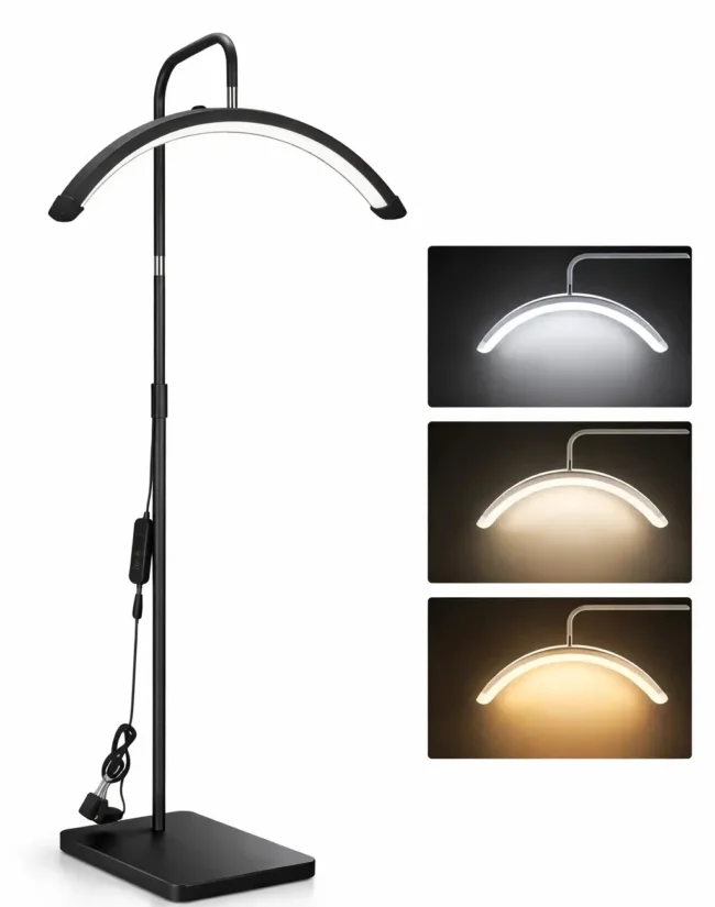 Moonlight-Black.webp Moonlight Black - 23” LED Half Moon Lamp with Stand – Adjustable Makeup & TikTok Lighting (Dimmable, 3 Color Modes)