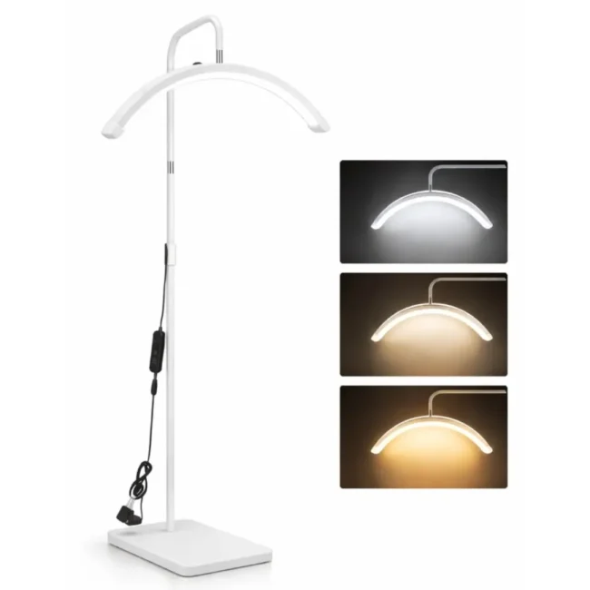 Moonlight-White-Variant.webp Moonlight White Variant - 23” LED Half Moon Lamp with Stand – Adjustable Makeup & TikTok Lighting (Dimmable, 3 Color Modes)