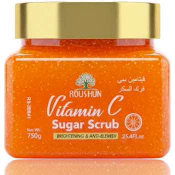 VITAMIN C SUGAR SCRUB - ROUSHUN Vitamin C Sugar Scrub 750g – Brightening, Anti-Blemish & Deep Exfoliating Body Scrub