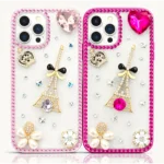 Luxury Pink Crystal Eiffel Tower iPhone Case for iPhone Pro Max – Rhinestone Heart & Pearl Flower Protective Cover 2 case 17 - Luxury Pink Crystal Eiffel Tower iPhone Case for iPhone Pro Max – Rhinestone Heart & Pearl Flower Protective Cover