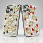 case 21 - Luxury Rhinestone Heart iPhone Case – Crystal Diamond Protective Cover