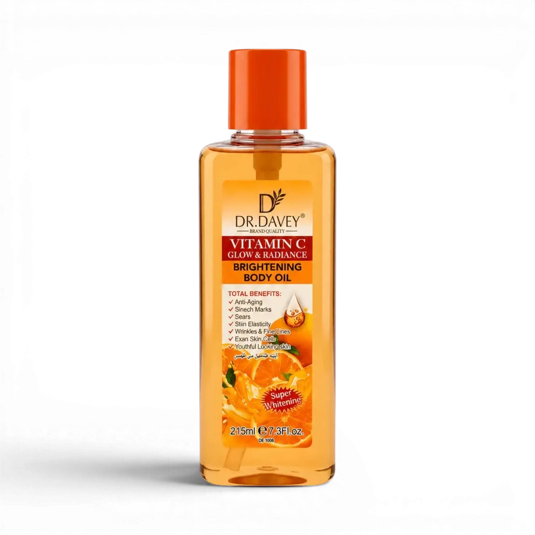Home 44 Davey Vitamin C Brightening Body Oil for glowing radiant skin in 215ml bottle