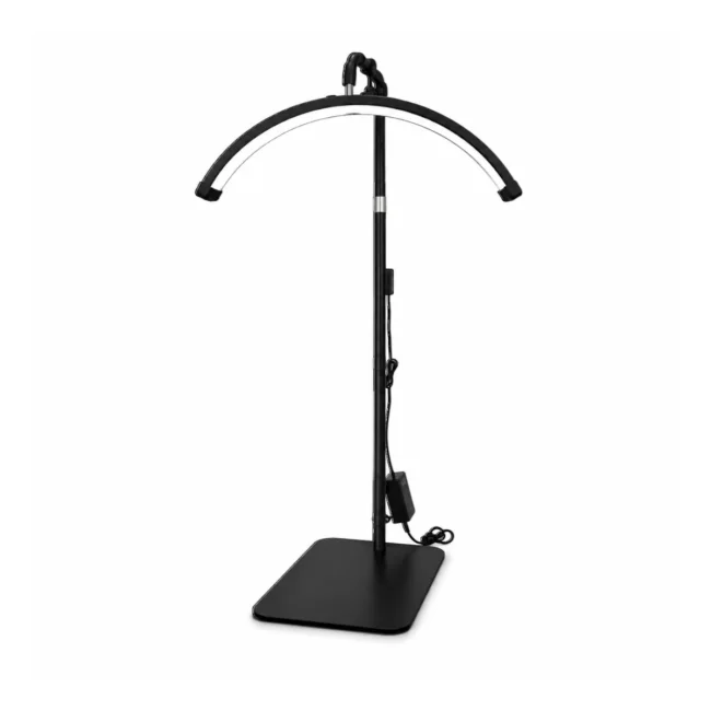 black-half-moon-led-lash-lamp A black 23 inch Half Moon LED Lash Lamp standing upright on a flat rectangular base.