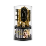 Gold Hair Brush Set - 5-Piece Matte Luxury Styling Kit with Stand 3 gold-hair-brush-set