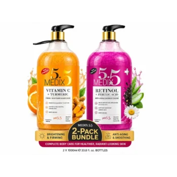 Medix 5.5 Shower Cream Collection Bundle Including Vitamin C Turmeric And Retinol Ferulic Acid Formulas