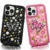 Luxury Butterfly Glitter iPhone Pro Max Case – Black & Pink Rhinestone Shockproof Cover