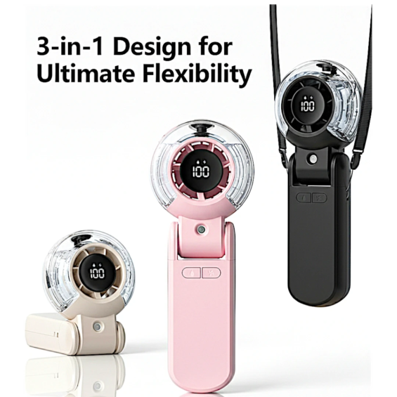 Tripole 3-in-1 Portable Mist Turbo Fan | 5000mAh Rechargeable