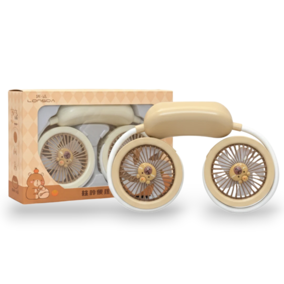 LD909B Neck Portable Fan – Hands-Free, USB Rechargeable, 3-Speed